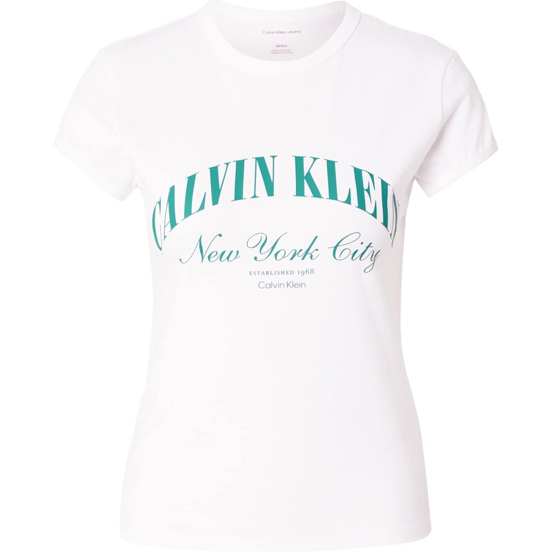 Calvin Klein Jeans Tričko smaragdová / biela 68479691