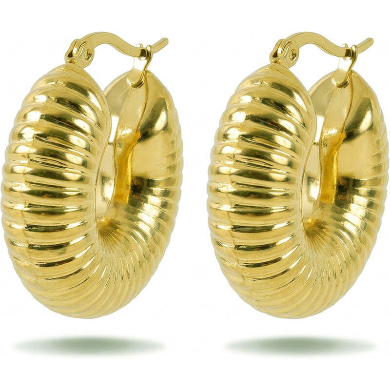 Marc Malone Výrazné pozlátené kruhy z ocele MCE24035G 68474706