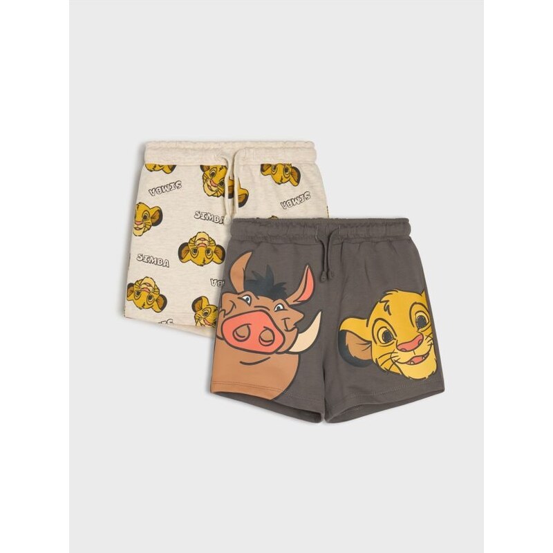 Sinsay - Bavlnené šortky s potlačou Lion King - tmavohnedá 68476964