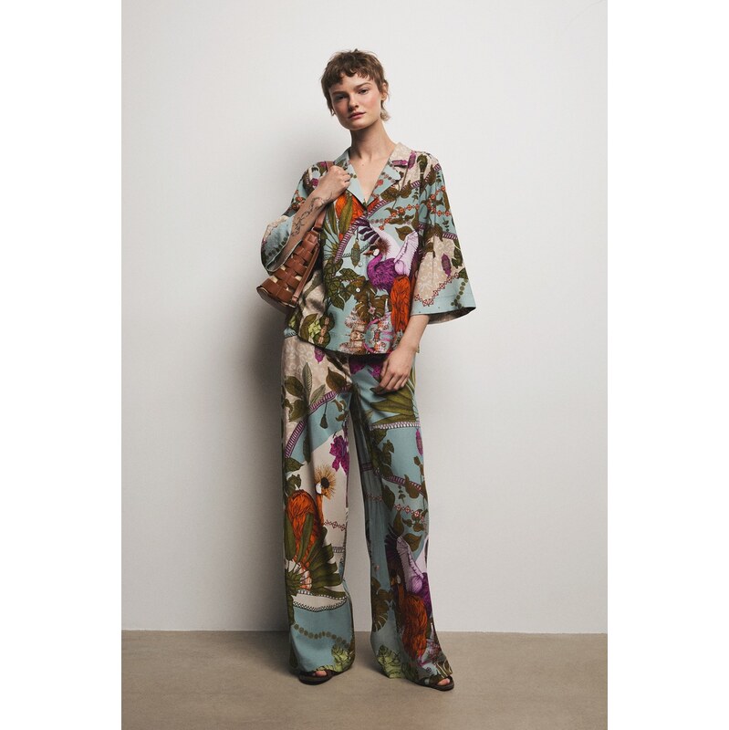 Medicine nohavice wide leg dámske s lyocellom 68477412