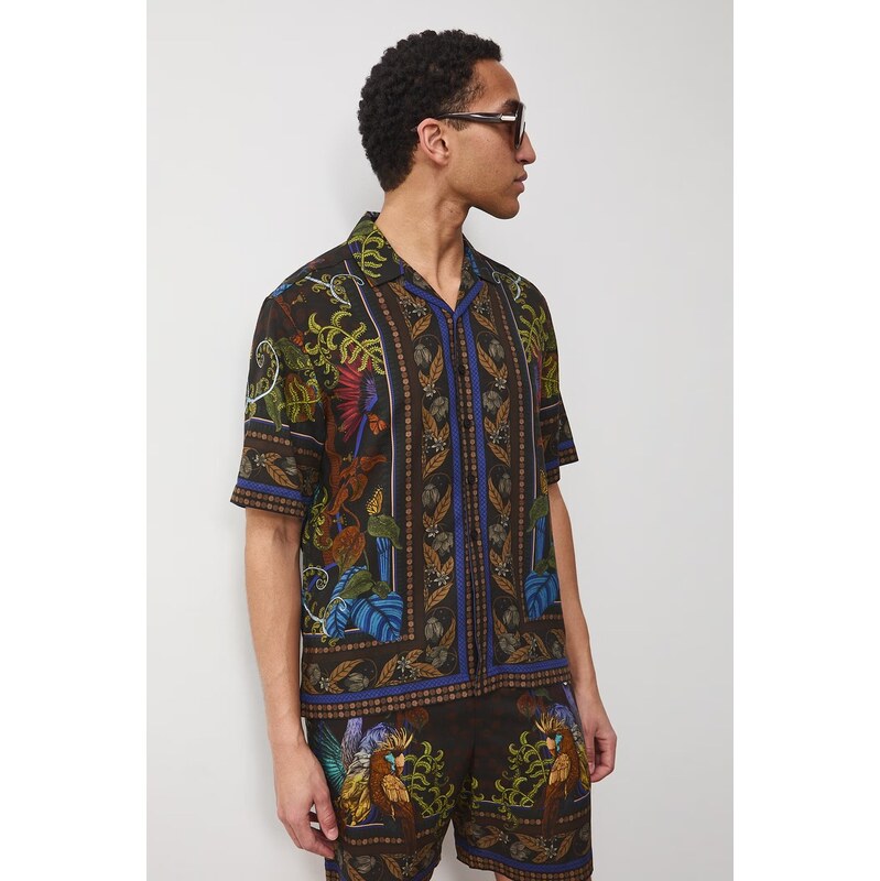 Medicine košeľa pánska s prímesou ľanu 68477408