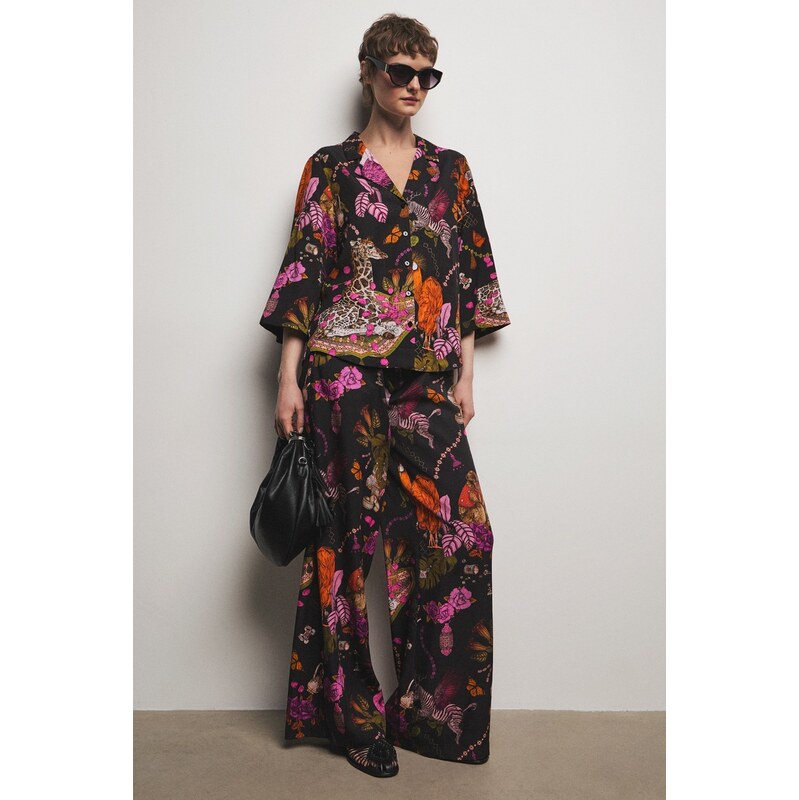 Medicine nohavice wide leg dámske s lyocellom 68477411