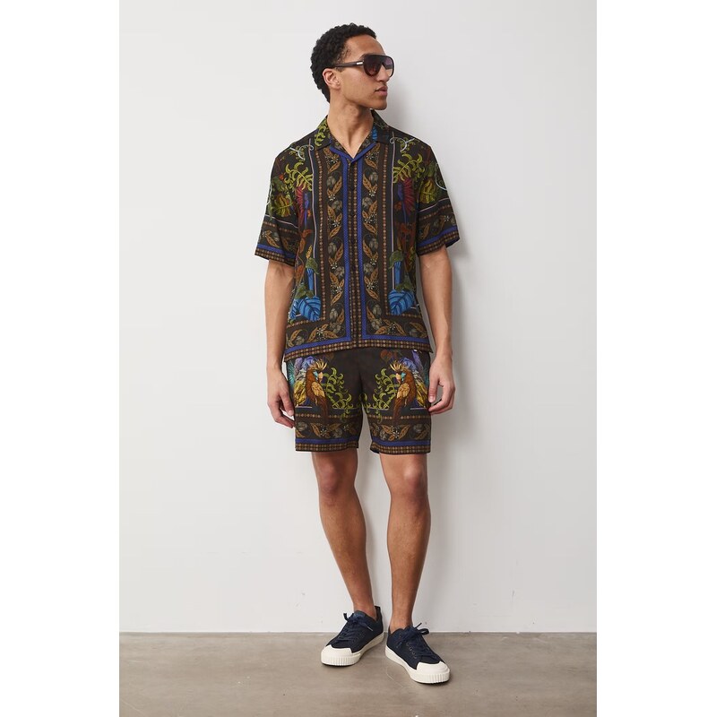 Medicine šortky pánske s prímesou ľanu 68477611