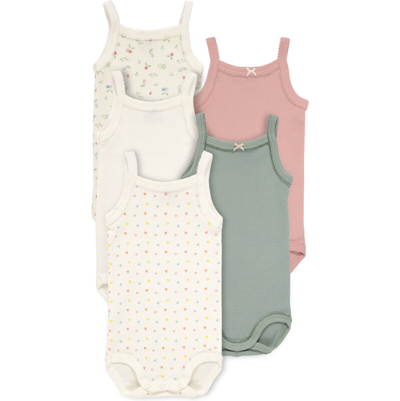 Petit Bateau Detské body 5 BODIES A BRETELLES ADELE Petit Bateau 68488750