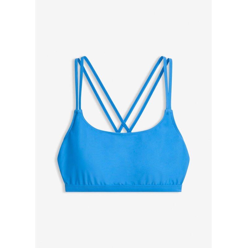bonprix Bikinový top s prekríženými ramienkami, farba modrá 68482347