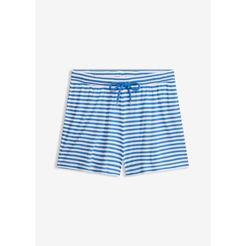 bonprix Plážové šortky z padavej viskózy, farba modrá 68482354