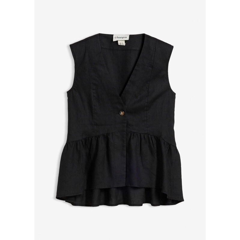 bonprix Vesta z čistého plátna, farba čierna 68482375