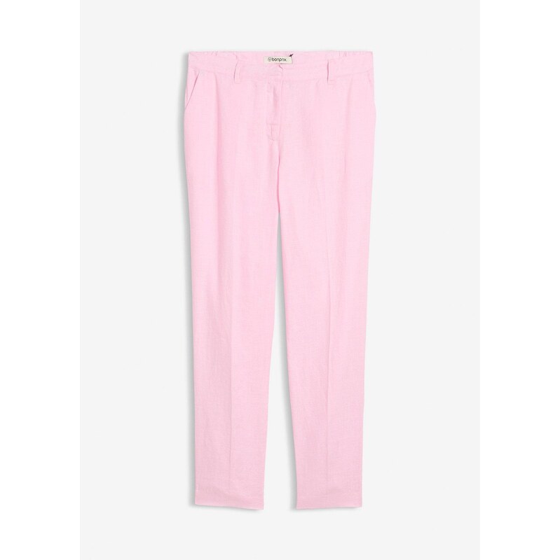 bonprix Nohavice, 7/8, z čistého plána, farba ružová 68482372