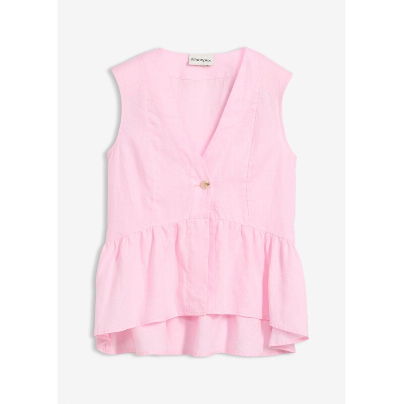 bonprix Vesta z čistého plátna, farba ružová 68482374