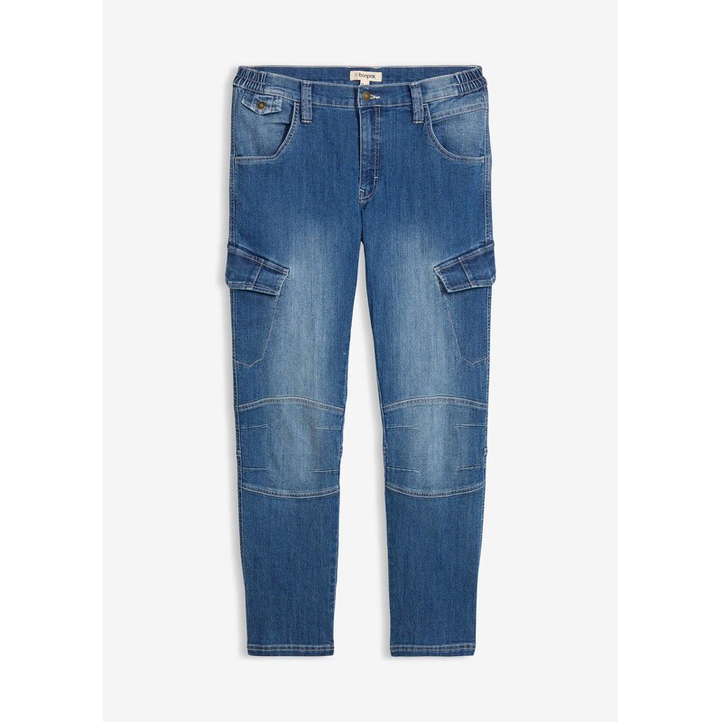 bonprix Dlhé strečové džínsy Regular Fit, komfortn pás, Straight, 68482414