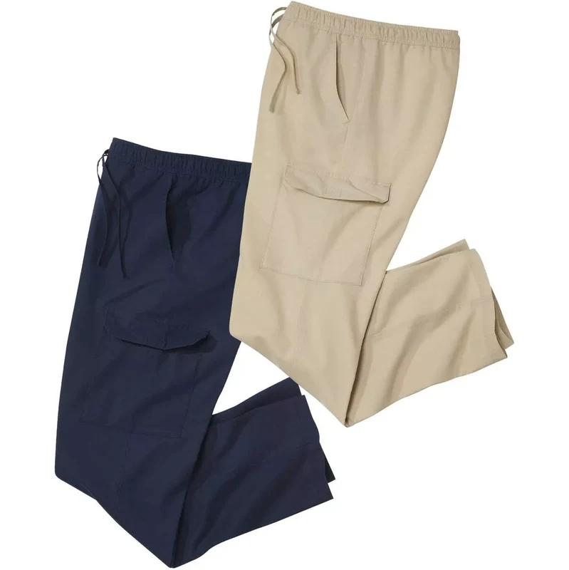 Sada 2 voľnočasových kapsáčových nohavíc Atlas For Men Modrá 68486372