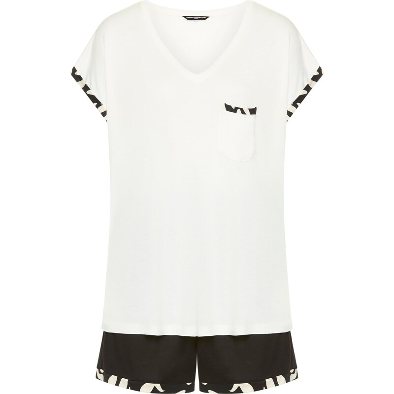 FRENCH CONNECTION Pyžamo nebielená / čierna 68490309