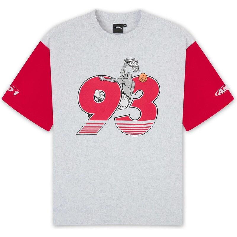 AND1 Tričko sivá melírovaná / oranžová / červená / čierna 68490492