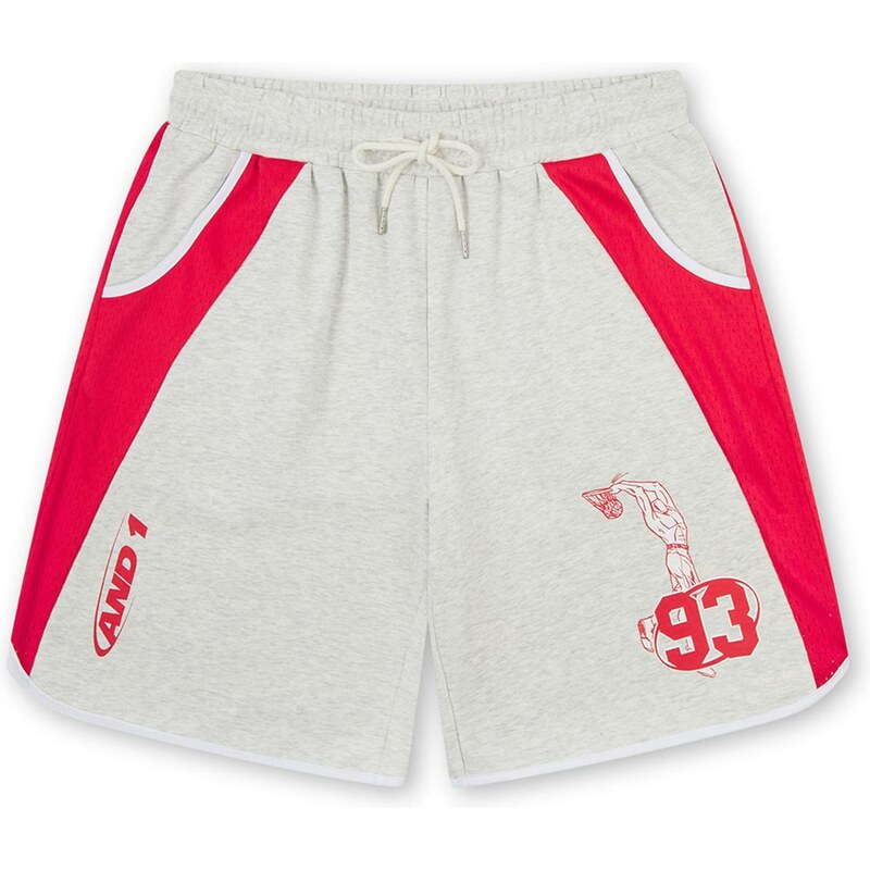 AND1 Nohavice sivá melírovaná / červená 68490503