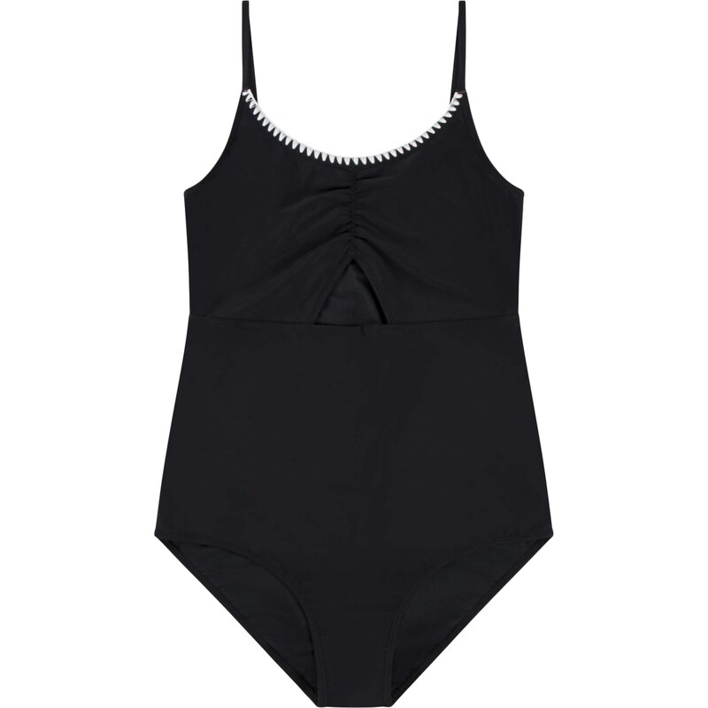 Abercrombie & Fitch Jednodielne plavky čierna / biela 68490609