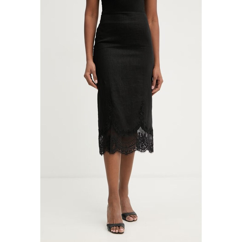 Twinset sukňa ľanová 68488118