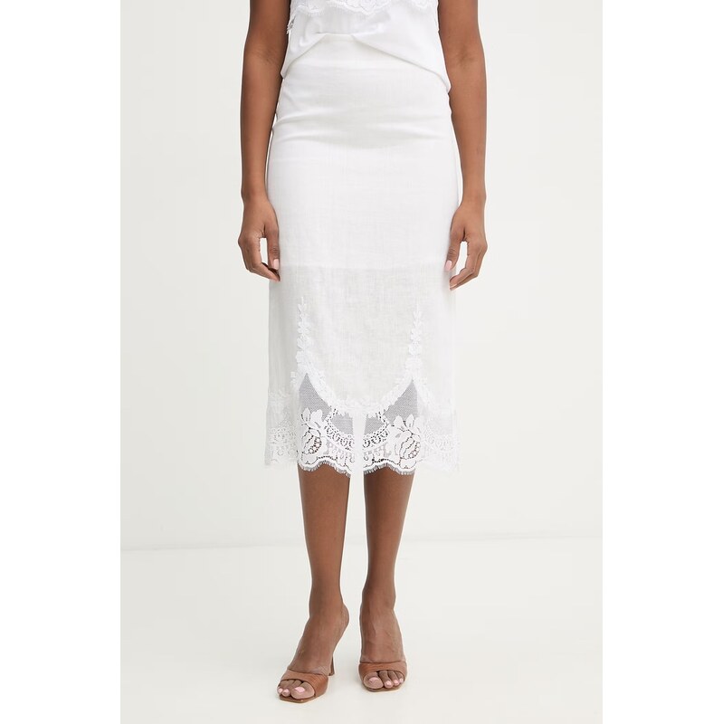 Twinset sukňa ľanová 68488119