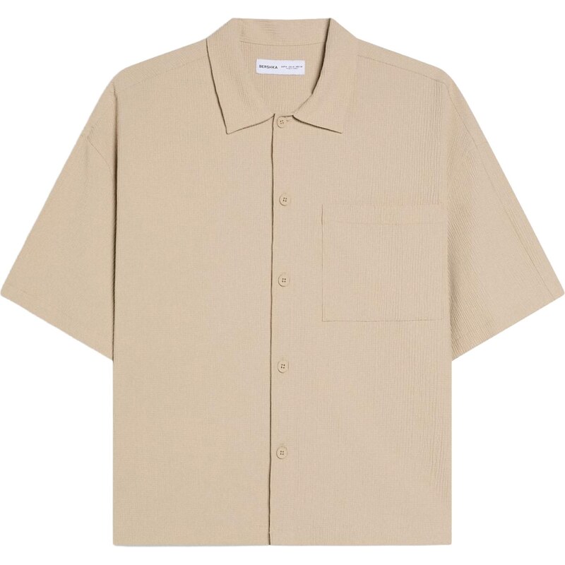Bershka Košeľa piesková 68491188