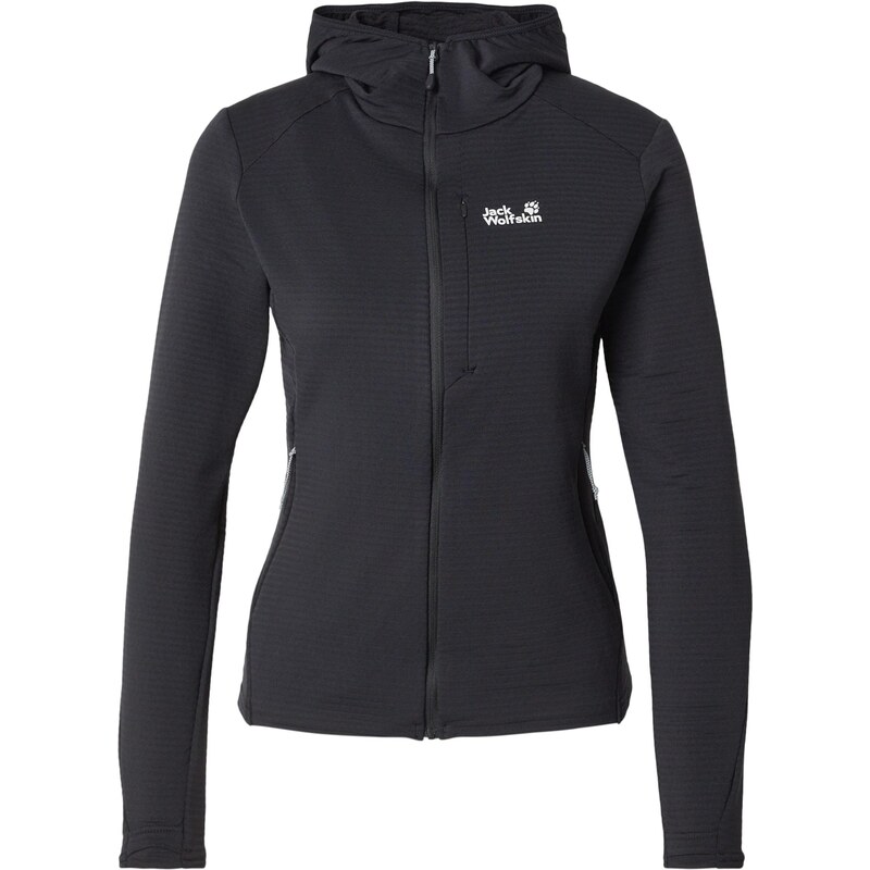 JACK WOLFSKIN Športová mikina so zipsom LITESTRIDE čierna 68491779