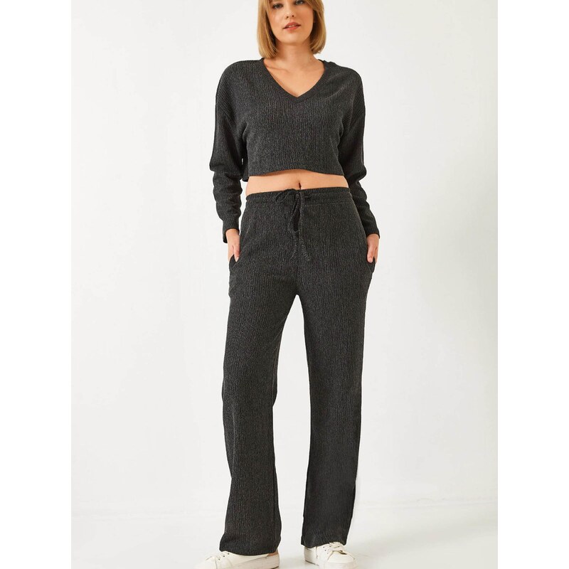 Bianco Lucci Nohavicový kostým antracitová 68491850