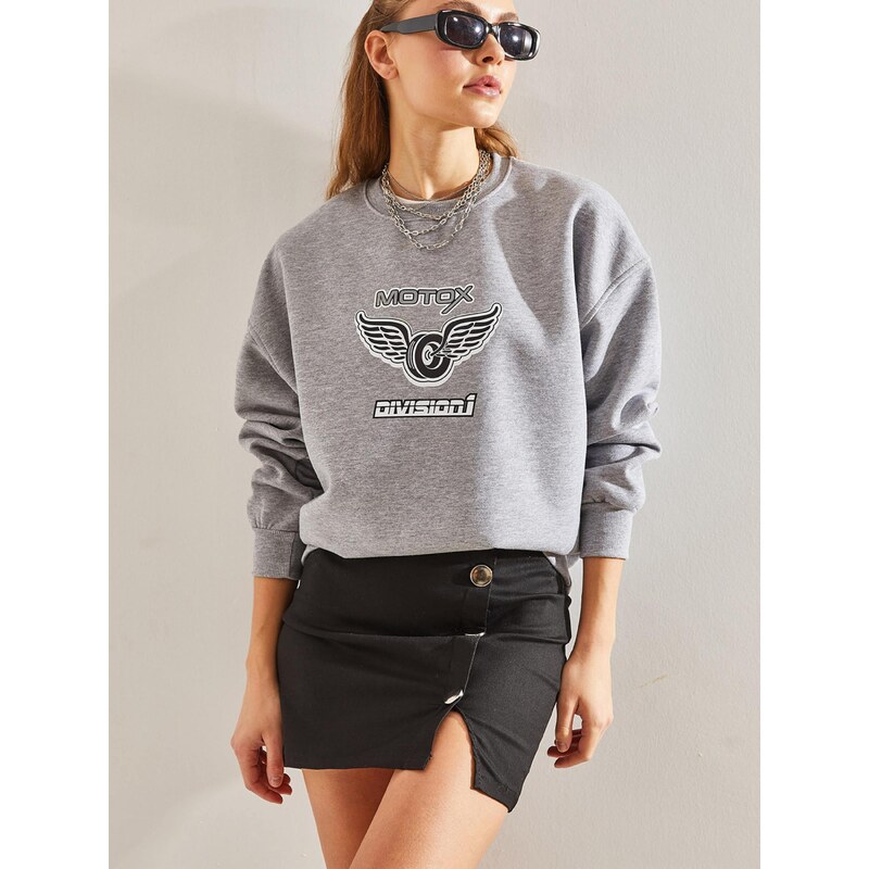 Bianco Lucci Mikina sivá / čierna / biela 68491856