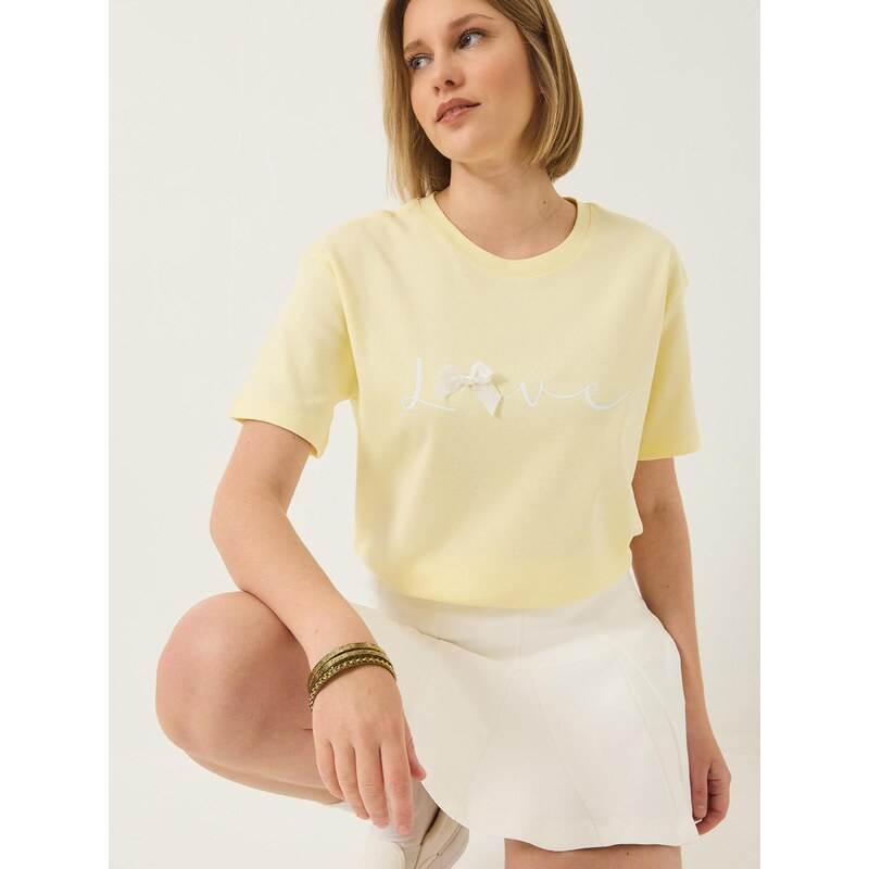 Bianco Lucci Tričko svetložltá / biela 68491925