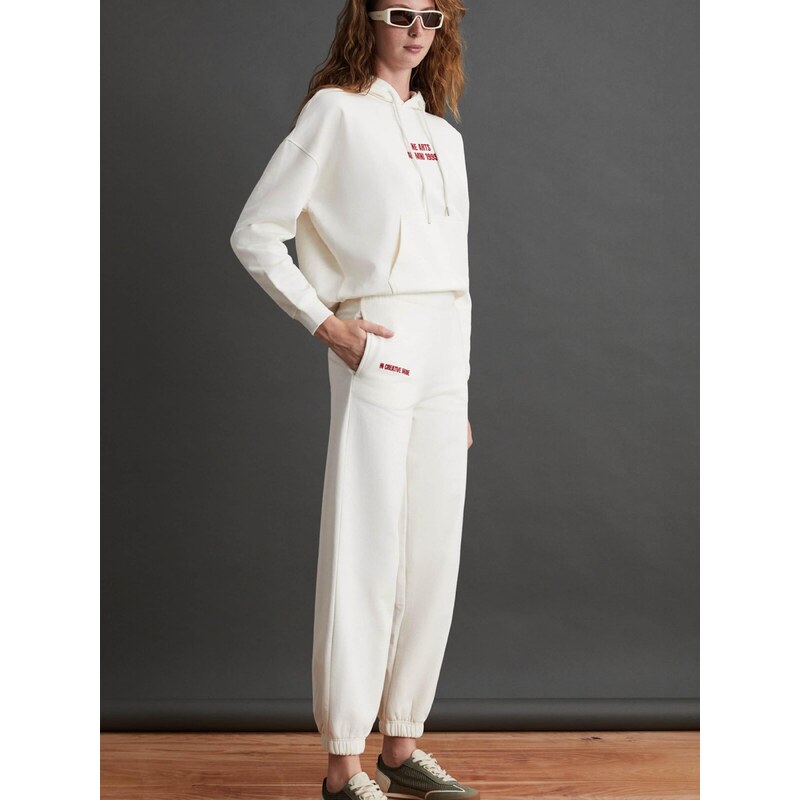 Grimelange Nohavice slonová kosť / červená 68491937