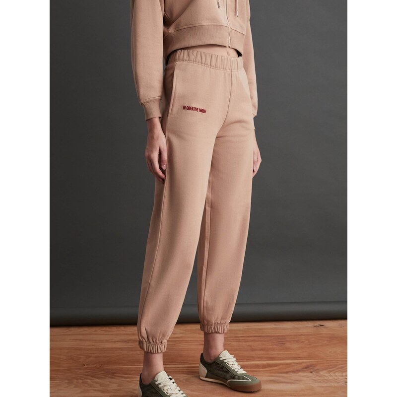 Grimelange Nohavice svetlohnedá / karmínovo červená 68491940