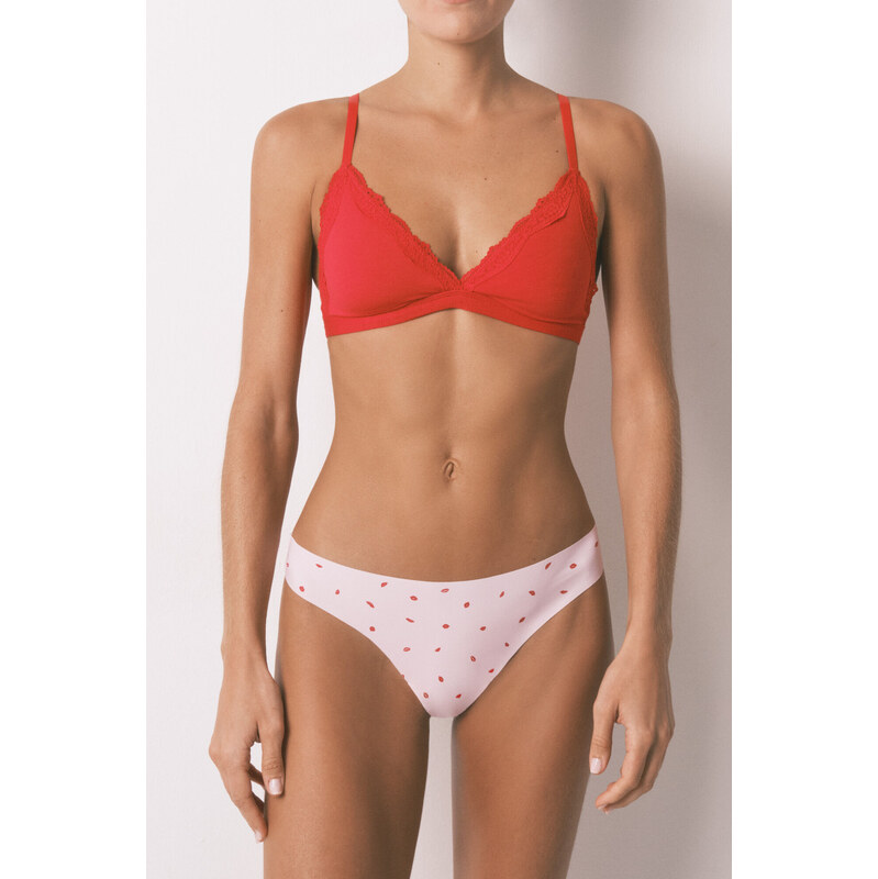 womensecret Clean Cut ružové tangá nohavičky s motívom srdiečok 68491971