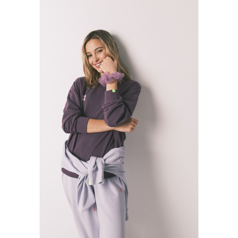 womensecret Fialové bavlnené flísové nohavice 68525299