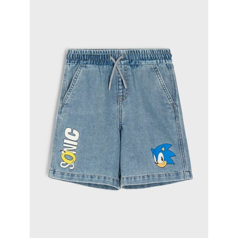 Sinsay - Rifľové kraťasy Sonic the Hedgehog - tyrkysová 68495444