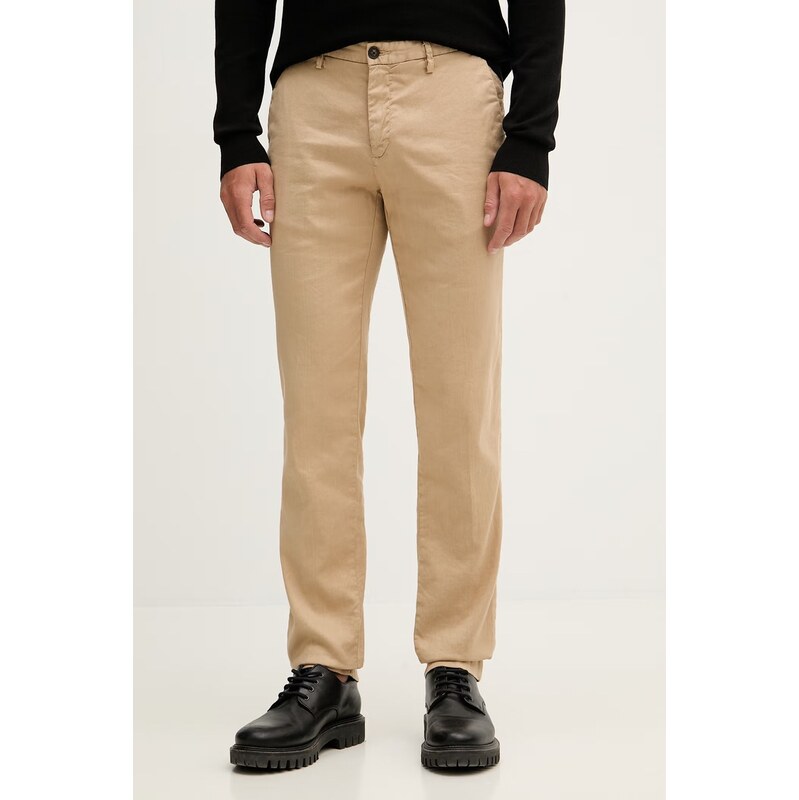 Karl Lagerfeld nohavice regular pánske s prímesou ľanu 68494011