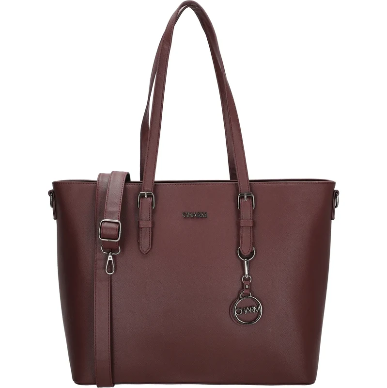 Charm London Tmavočervená prémiová shopper kabelka „Rachel“ 68497151