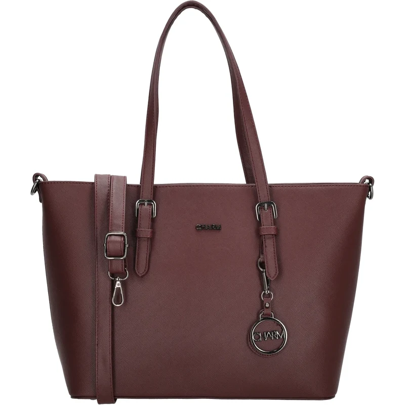 Charm London Tmavočervená veľká shopper kabelka na rameno „Misty“ 68497160