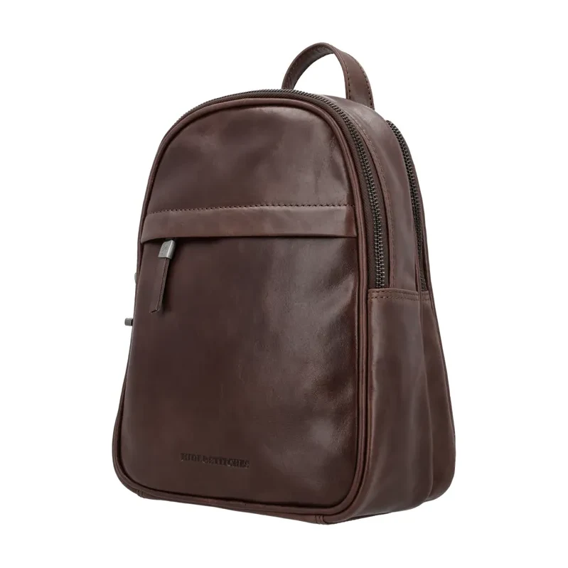 Micmacbags Tmavohnedý prémiový kožený ruksak „Fashionstar“ 68497156