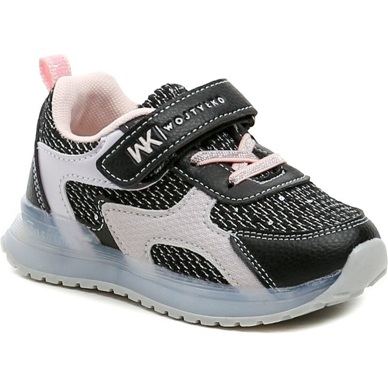 Wojtylko 1A26416a čierno ružové poltopánky s blikacou podošvou 68497450