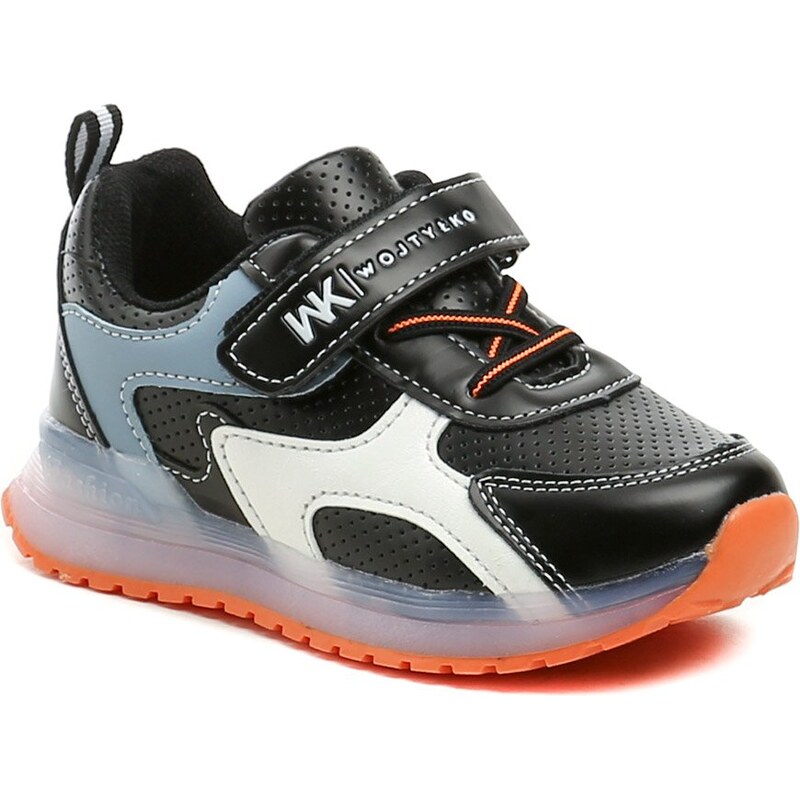 Wojtylko 1A26415 čierno oranžové poltopánky s blikacou podošvou 68497451