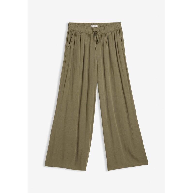 bonprix Nohavice Marlene z padavej viskózy, farba zelená 68498061