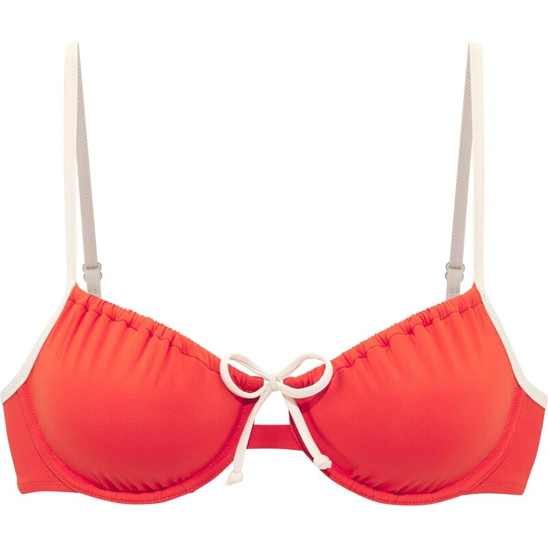 Copenhagen Studios Bikinový top tmavooranžová / biela 68500494