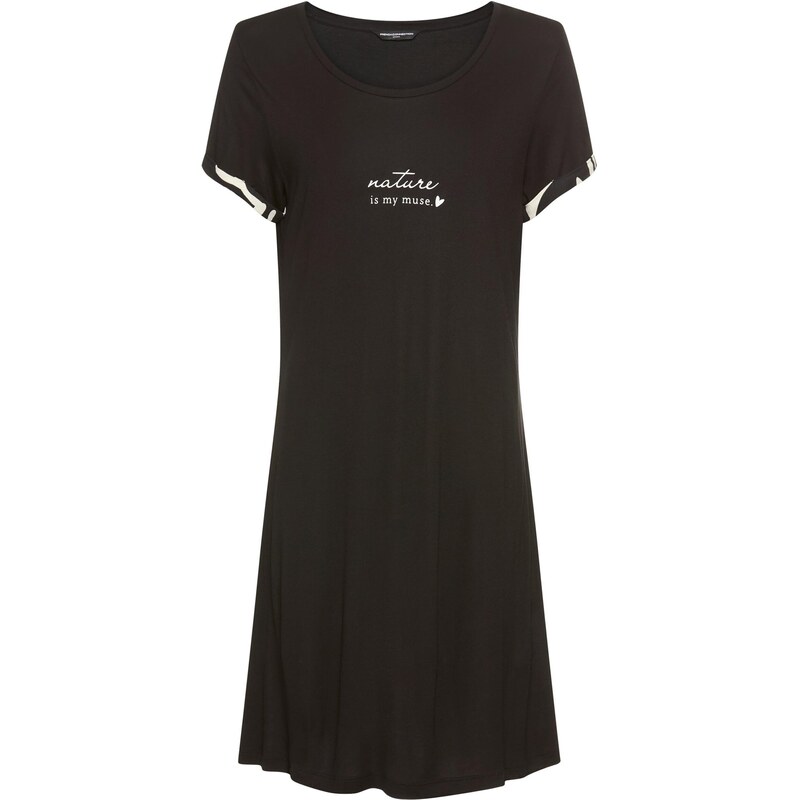 FRENCH CONNECTION Nočná košieľka čierna / biela 68500533