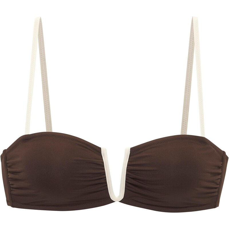 Copenhagen Studios Bikinový top hnedá / biela 68500683