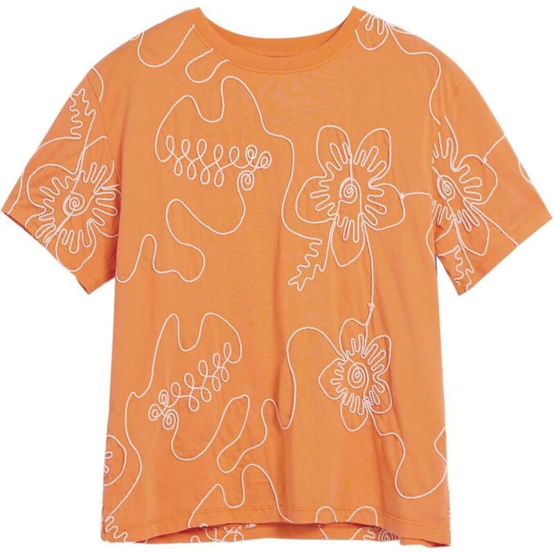 Desigual Tričko oranžová / biela 68500752
