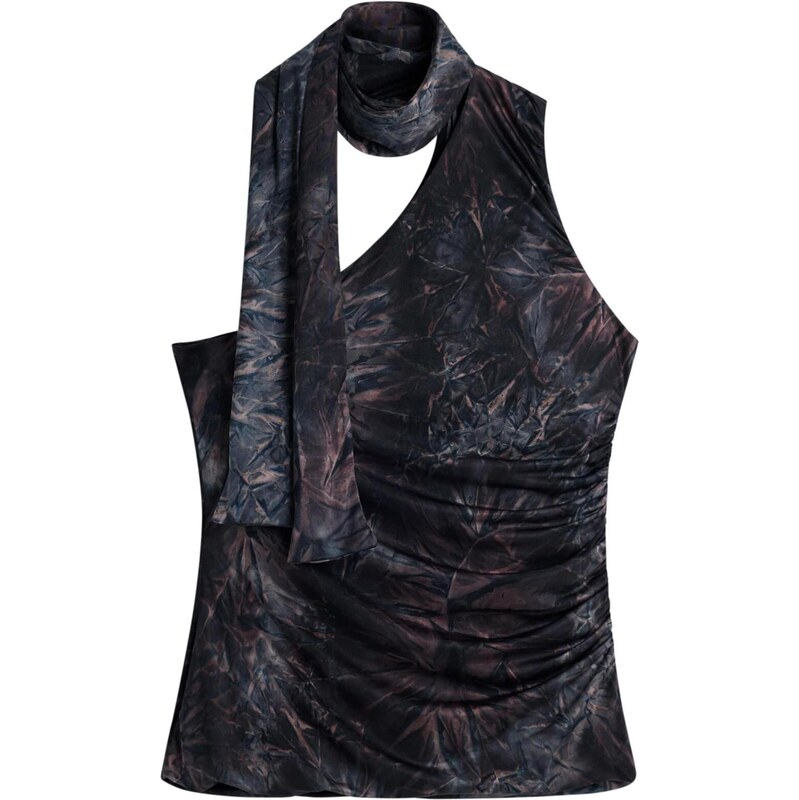 Desigual Top hnedá / fialová / čierna / strieborná 68500935