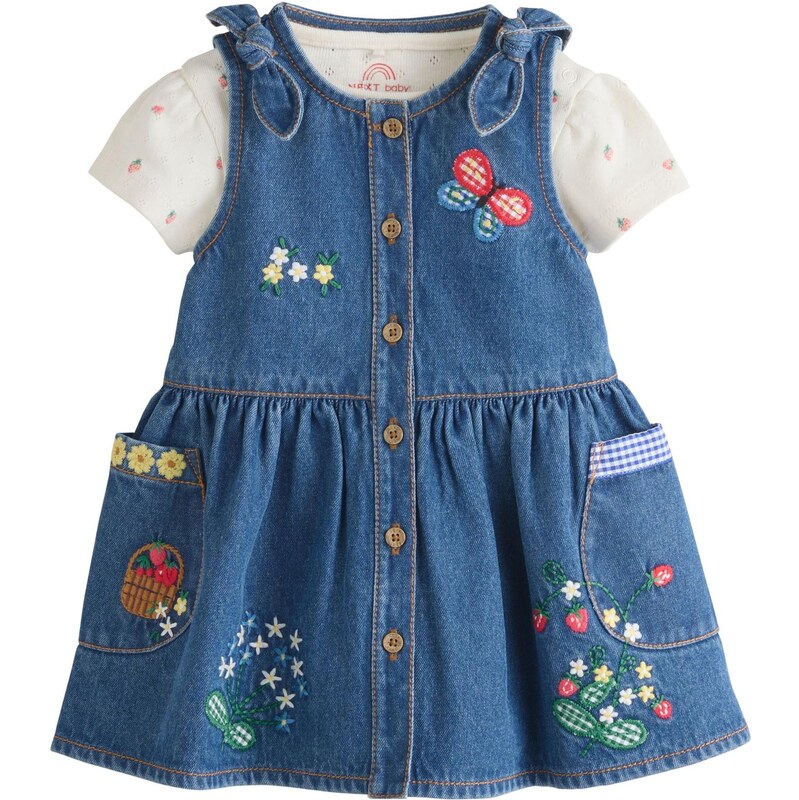 Next Set modrá denim / žltá / zelená / šedobiela 68500974