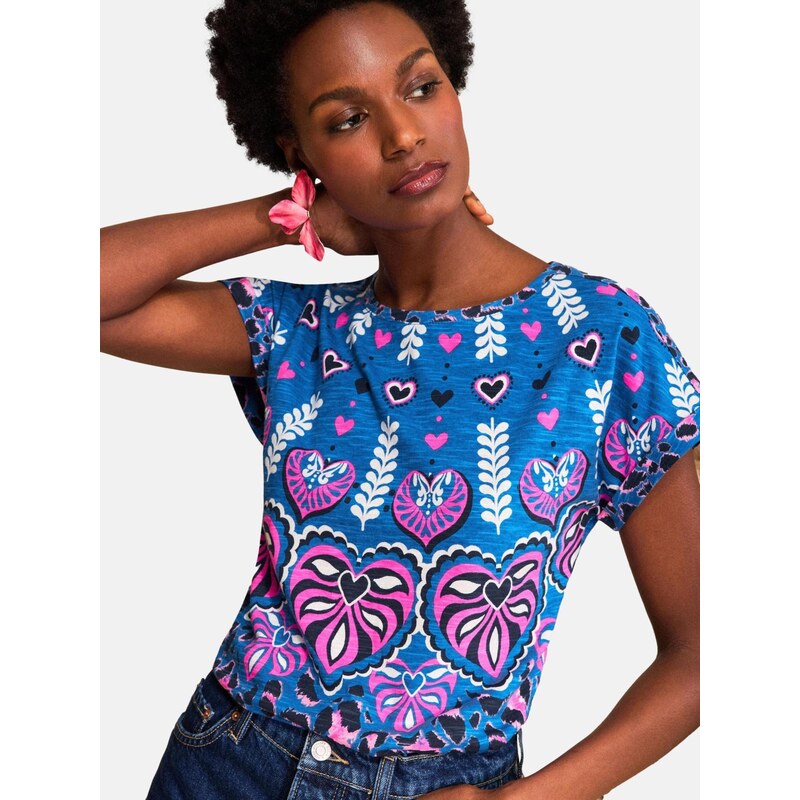 love & roses Tričko modrá / ružová / čierna / biela 68501047