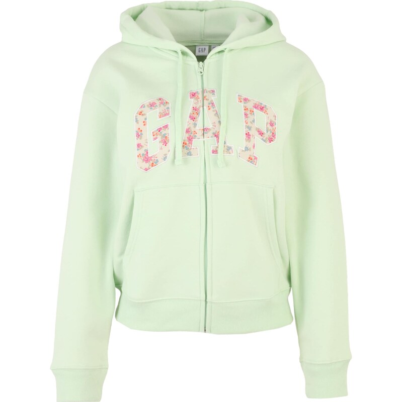 Gap Petite Tepláková bunda HERITAGE krémová / pastelovo zelená / 68501562