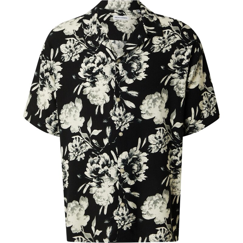 JACK & JONES Košeľa JJJEFF nebielená / svetlosivá / čierna 68501563