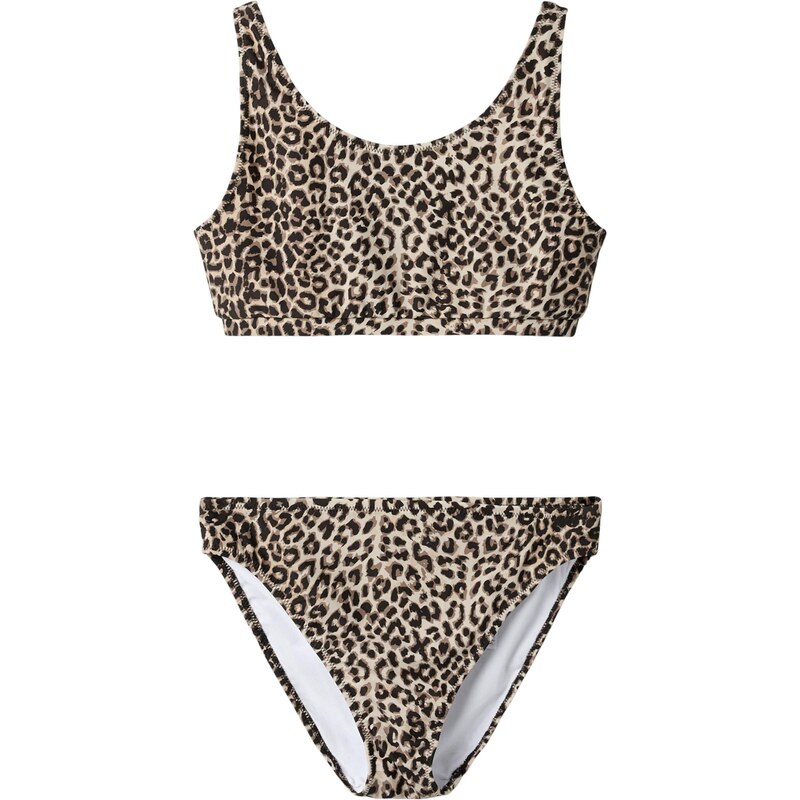 NAME IT Bikiny NKFZAnimal tmavohnedá / tmavošedá / čierna 68503903