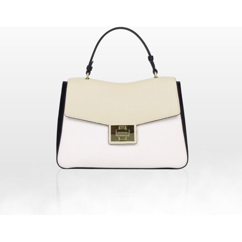 CROMIA TESS kožená kabelka bielo-čierna 68440468