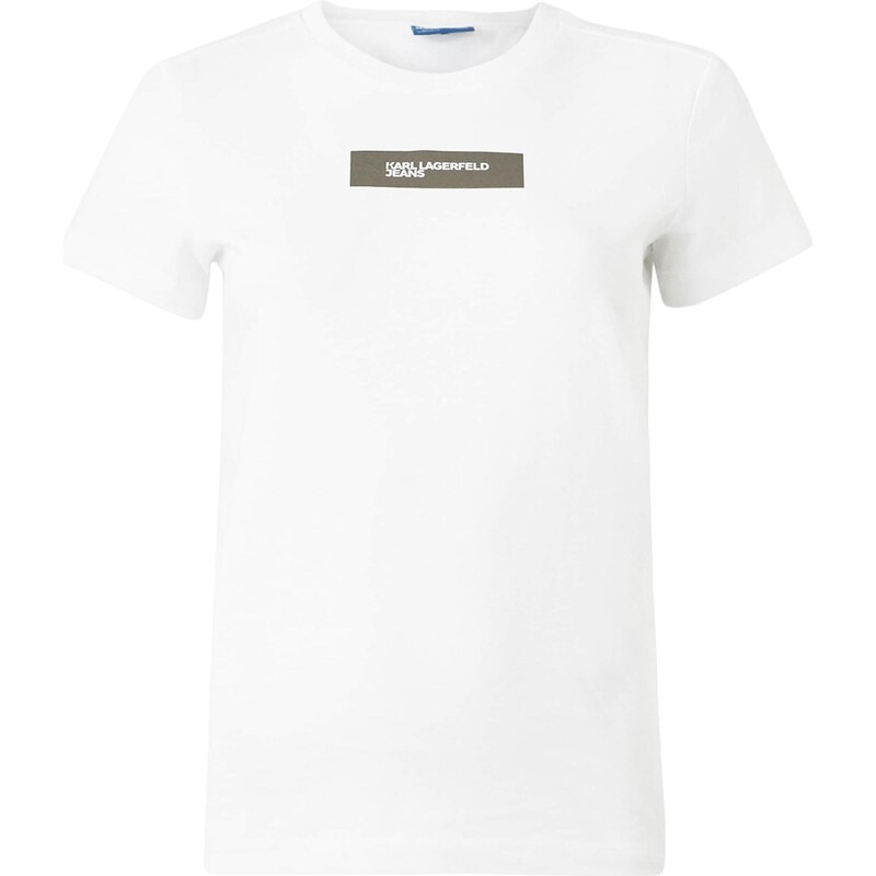 KARL LAGERFELD JEANS Tričko tmavosivá / biela 68503757